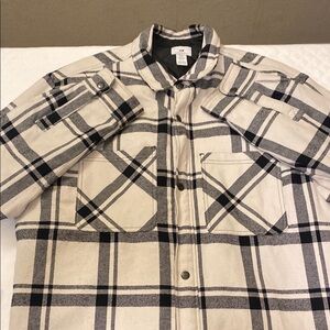 H&M Black and Cream Relaxed Fit Jacket